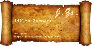 Jóba Zsanett névjegykártya